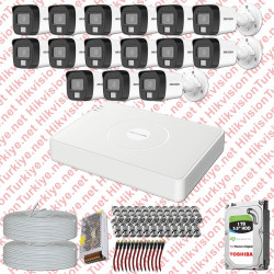 Hikvision 15 Kameralı Colorvu Hibrit Güvenlik Kamerası